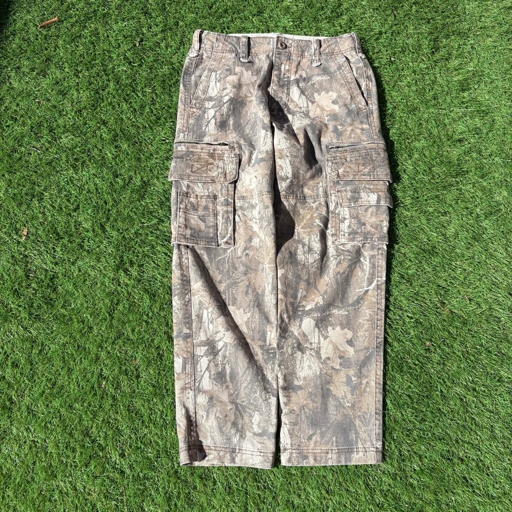 Hollister heavy weight loose cargo camo pants